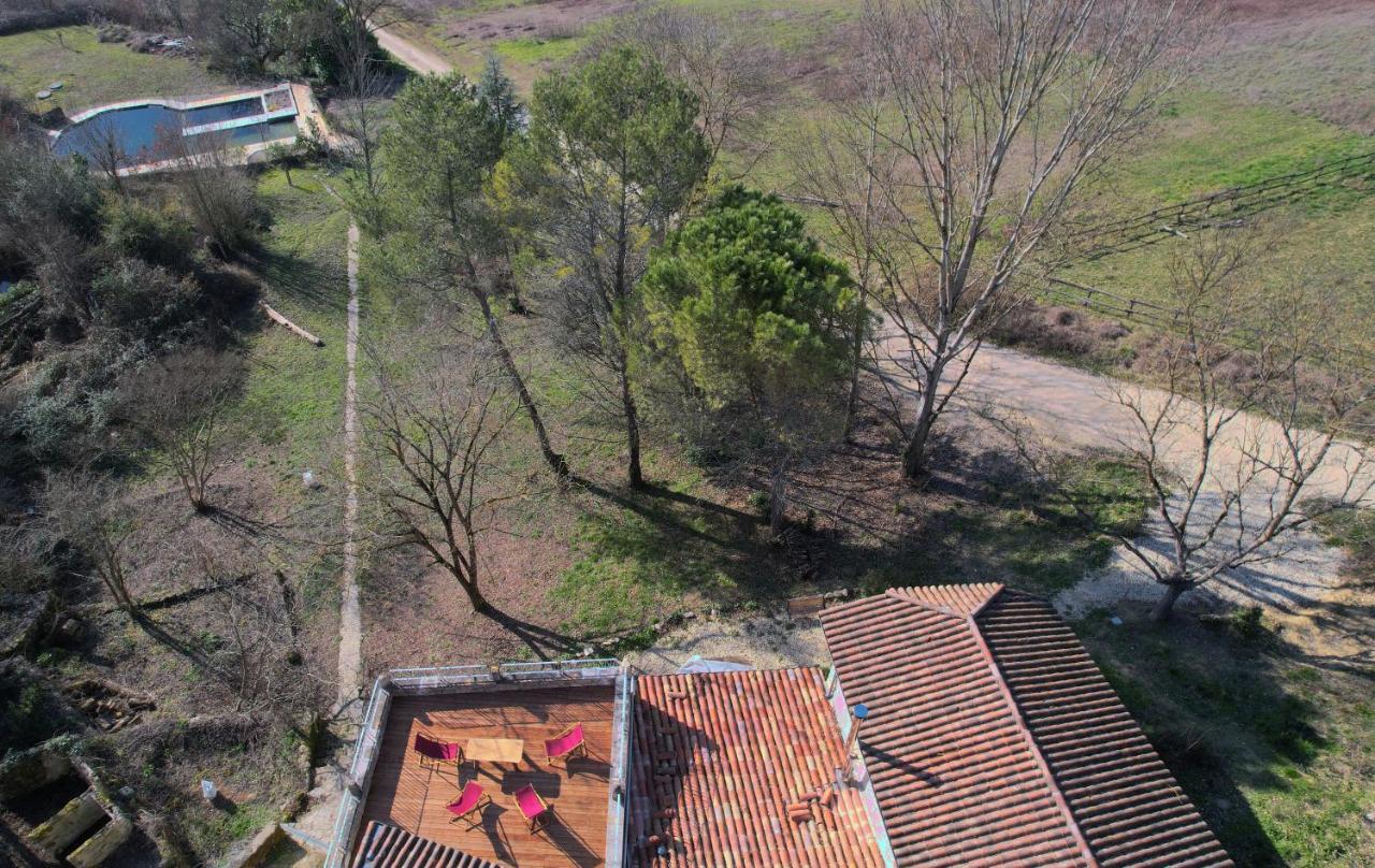 Grand Gite Les Cabanes De Fallot Pour 19 Personnes - Piscine Naturelle L'isle-Bouzon Exterior photo